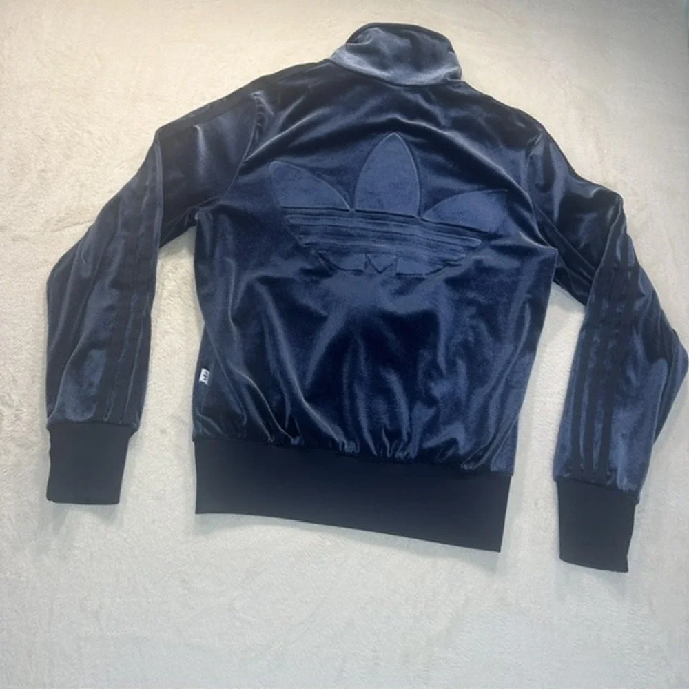 Adidas Originals Firebird Velvet Tracksuit Night Indigo Blue Velour Set Womens S